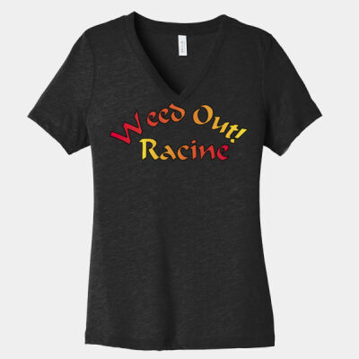 Weed Out Racine - Women's Relaxed Heather CVC V Neck Tee Thumbnail