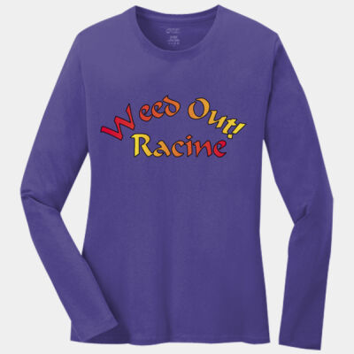 Weed Out Racine - Ladies Long Sleeve Core Cotton Tee Thumbnail